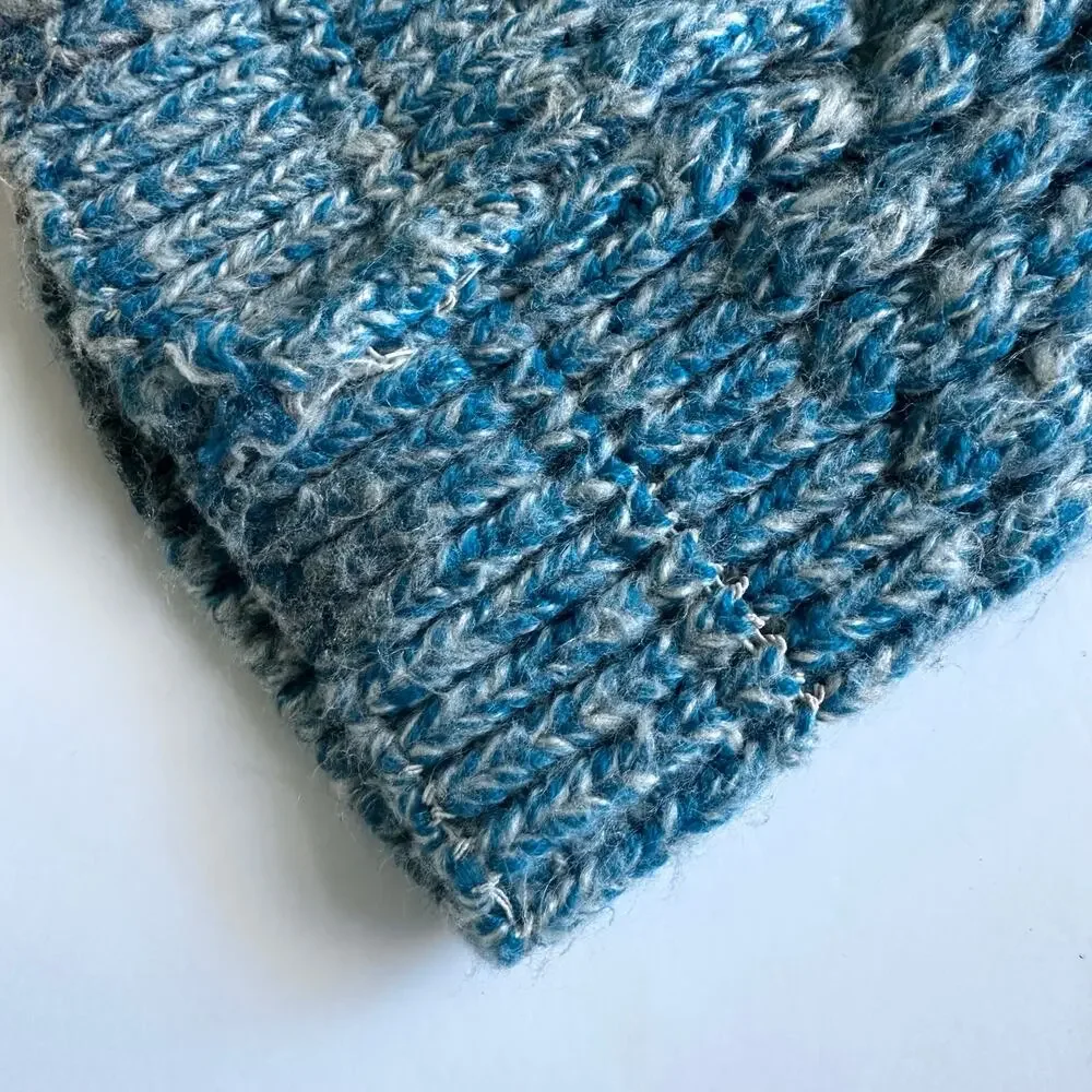 Adorable Kids C.C. Blue Knit Beanie with Double Pom